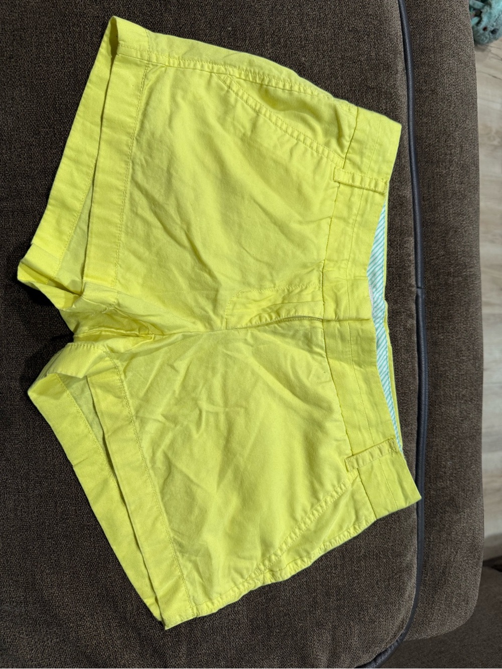 J. Crew Neon Yellow High-Rise Cotton Shorts